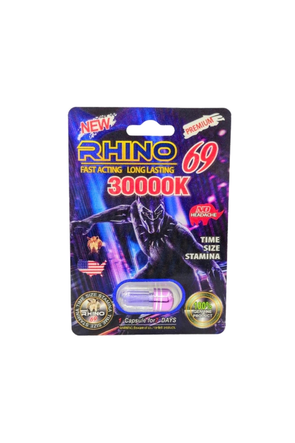 RHINO 69 30000K PILL (Blackpanther Edition) BOX