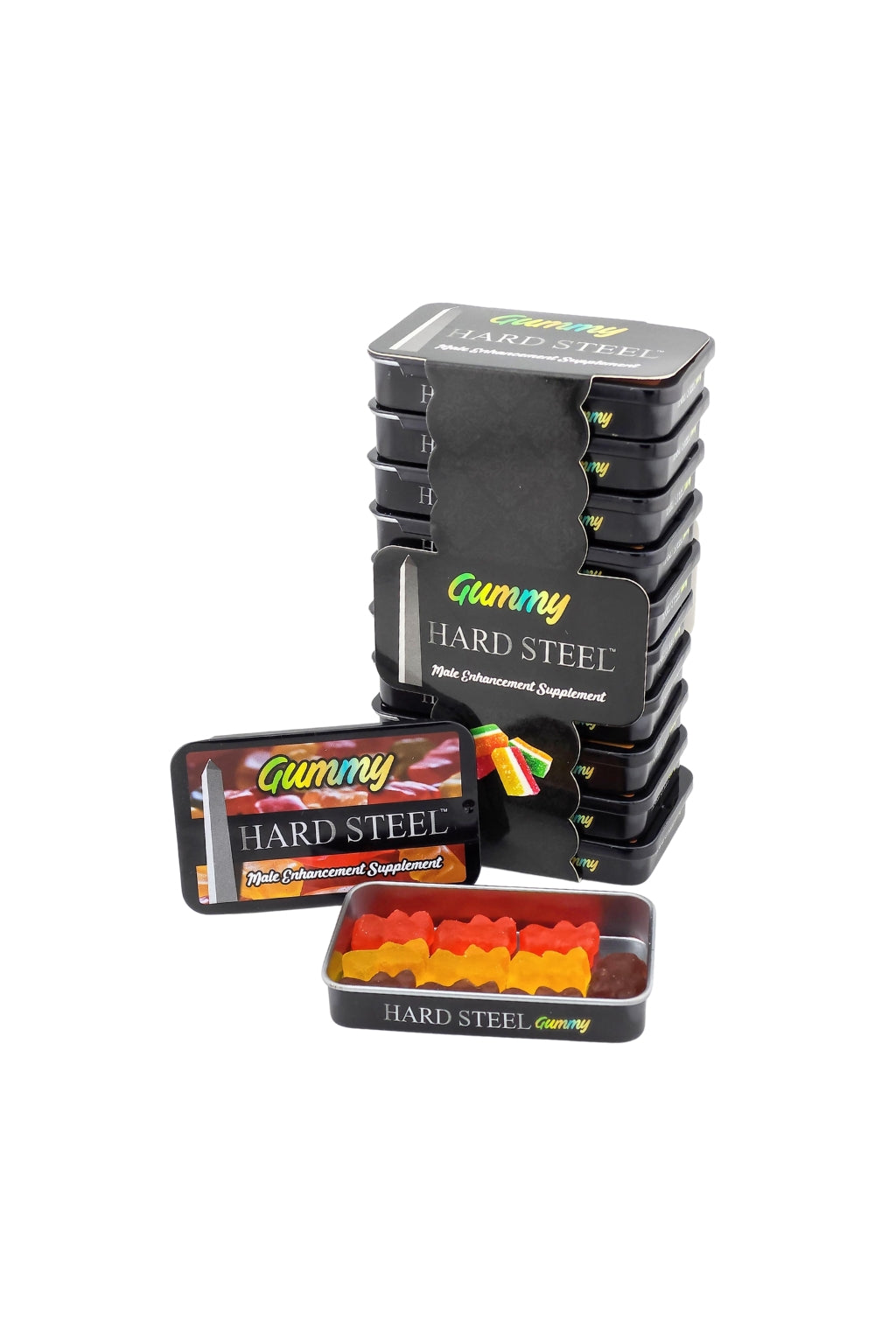Hard Steel Gummy Tin Box (Pack of 10)