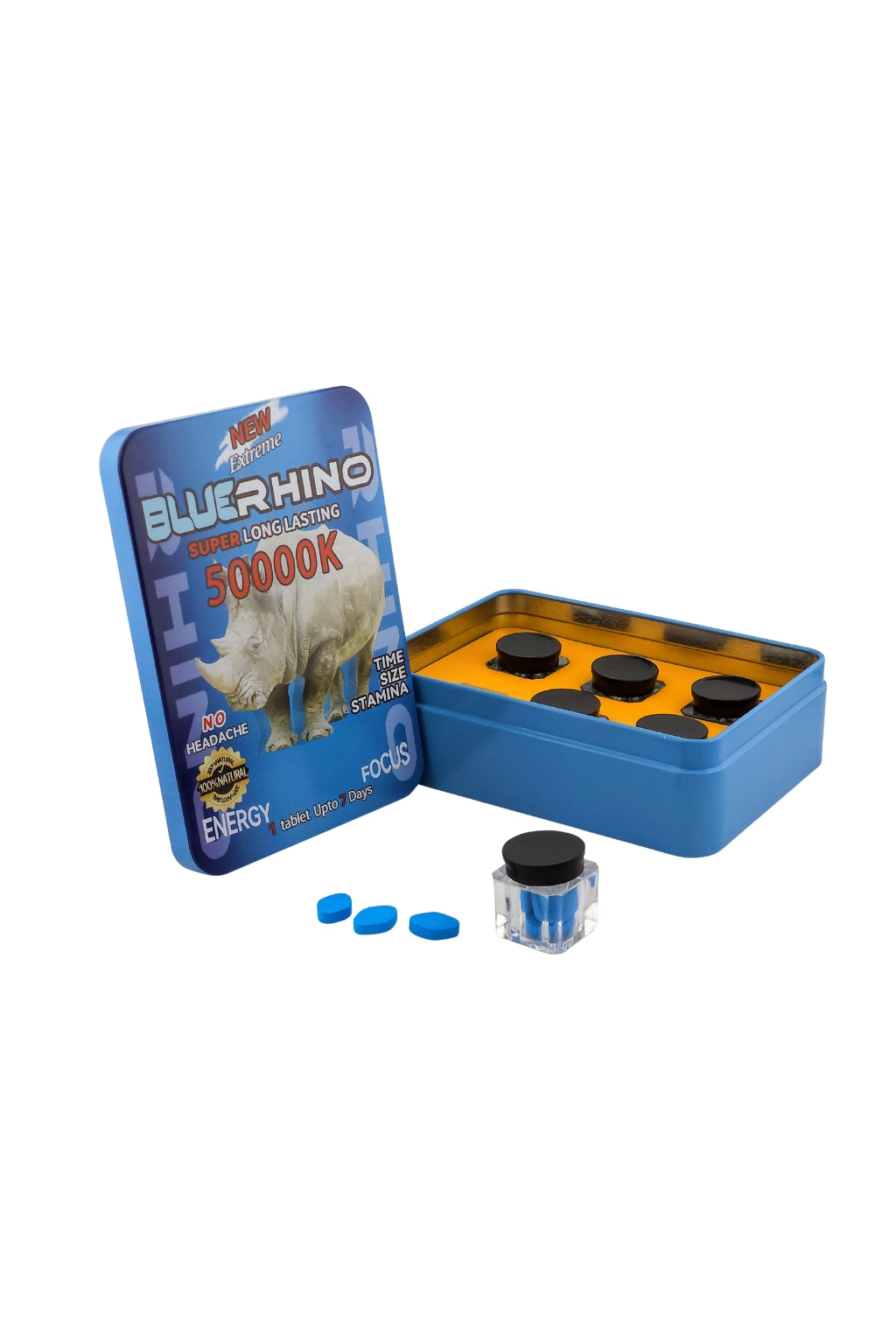 BLUE RHINO 50000K PILL TIN BOX