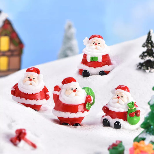 Christmas Santa Snowman Mini Figurine