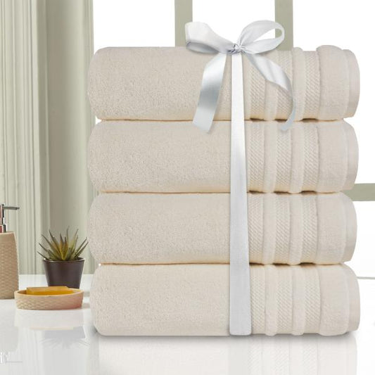 4 Solid Bath Towel Set , Towel Gift , Luxury Towel , Modern Towel Set