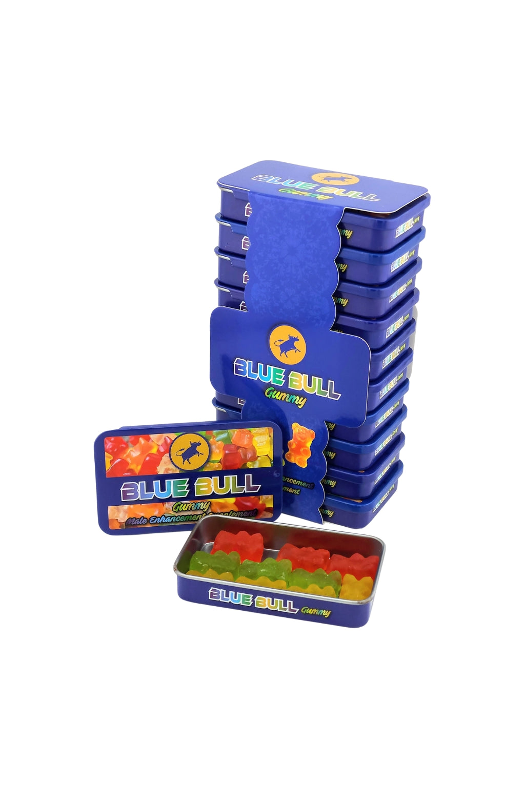 Blue Bull Gummy Tin Box (Pack of 10)