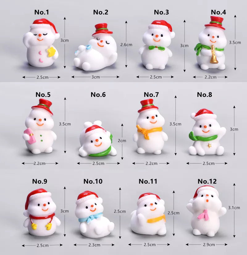 Christmas Santa Snowman Mini Figurine