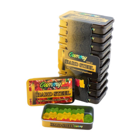 Hard Steel Gold Gummy Tin Box (Pack of 10)